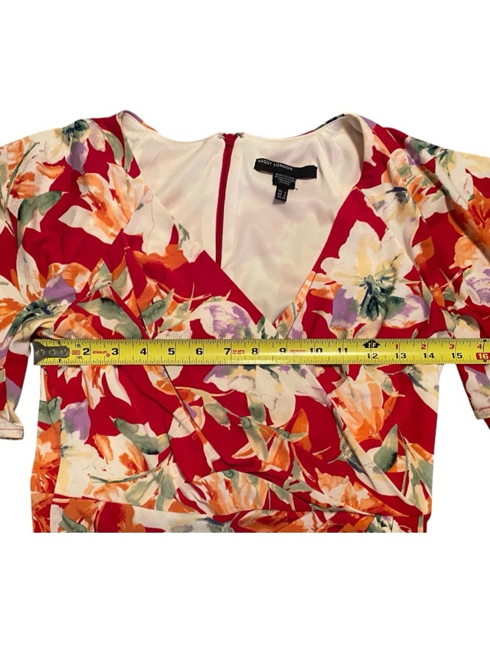 Beautiful Maggy London Multi Color Floral Midi Dress, Size 2 - Picture 8 of 10